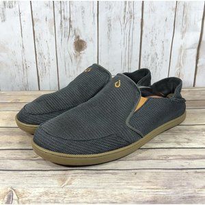 Olukai Nohea Mesh Slip On Shoes Loafers Mens Size 10.5 Boat Gray Casual EUC